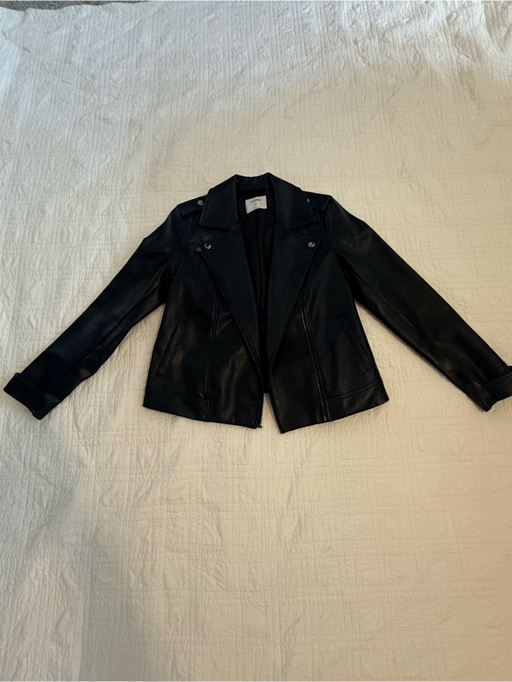 Old Navy Black Faux Leather Biker Jacket
